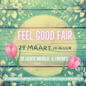 Drukbezochte kraampjes op de Feel Good LenteFair Spirituele workshop in volle gang tijdens de lente fair Orakelconsult op spirituele beurs Hellevoetsluis Genieten van huisgemaakte lekkernijen op de fair Groep mensen viert verbinding en spiritualiteit in de natuur
